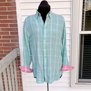 Men’s green linen shirt